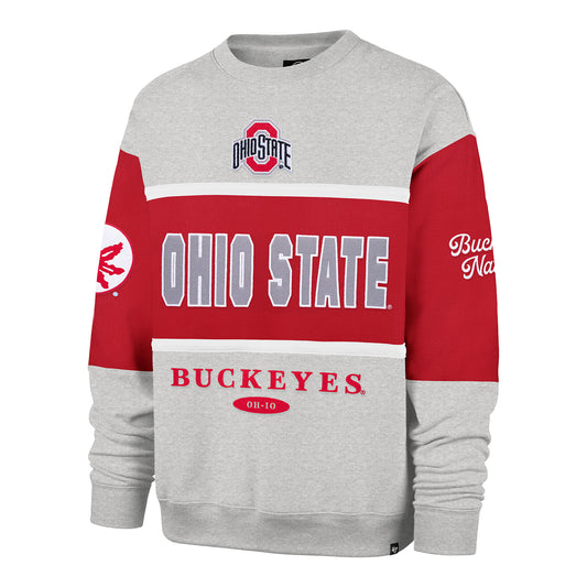 Ohio State Buckeyes 47 Brand Maximalist Colorblock Crewneck - Front