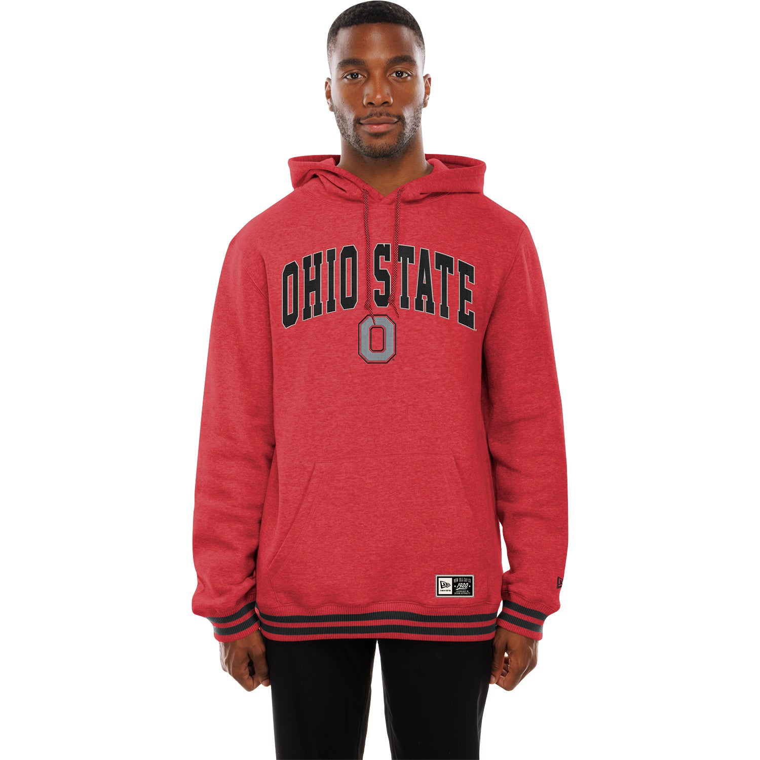 Ohio State Buckeyes New Era Mesh Wordmark Hoodie - Front Model