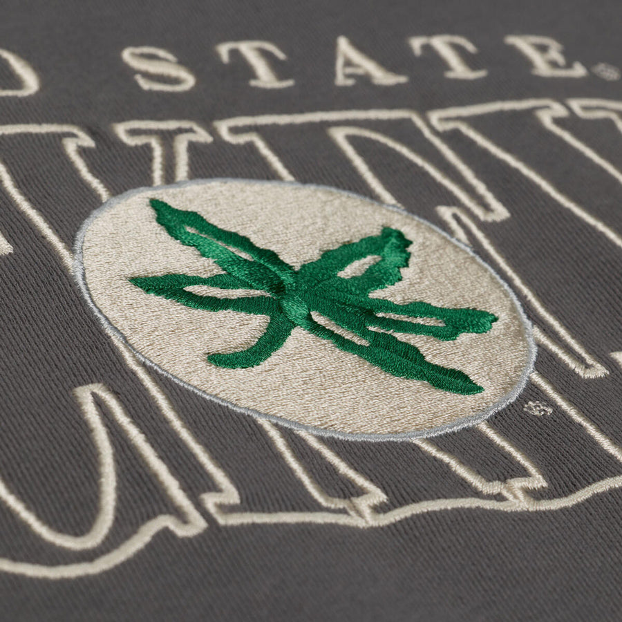 Ohio State Buckeyes M&N Heritage Crewneck Sweatshirt - Close Up