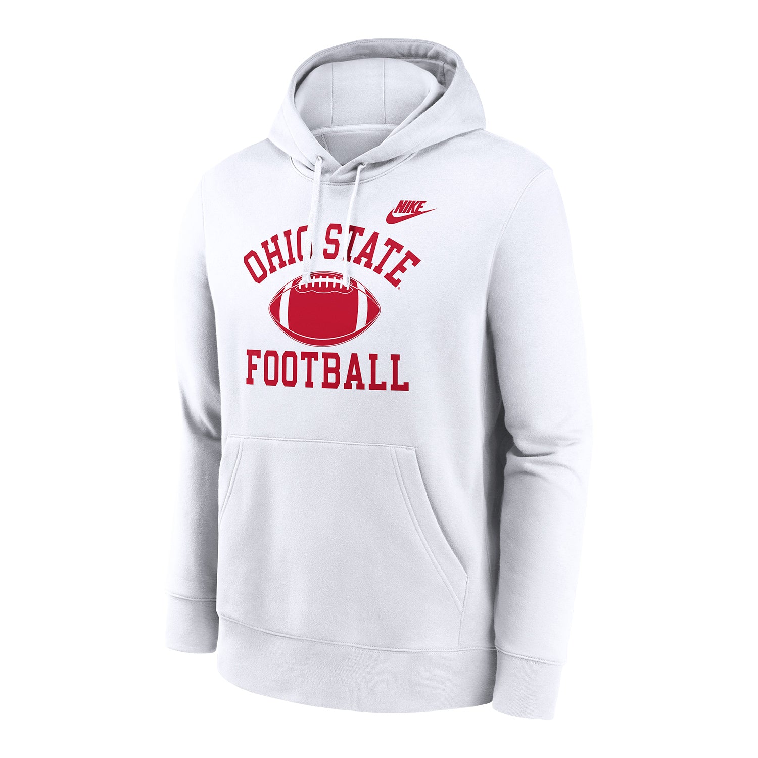 Ohio State Buckeyes Nike Legacy Football Icon Hooded Sweatshirt In White - Front View