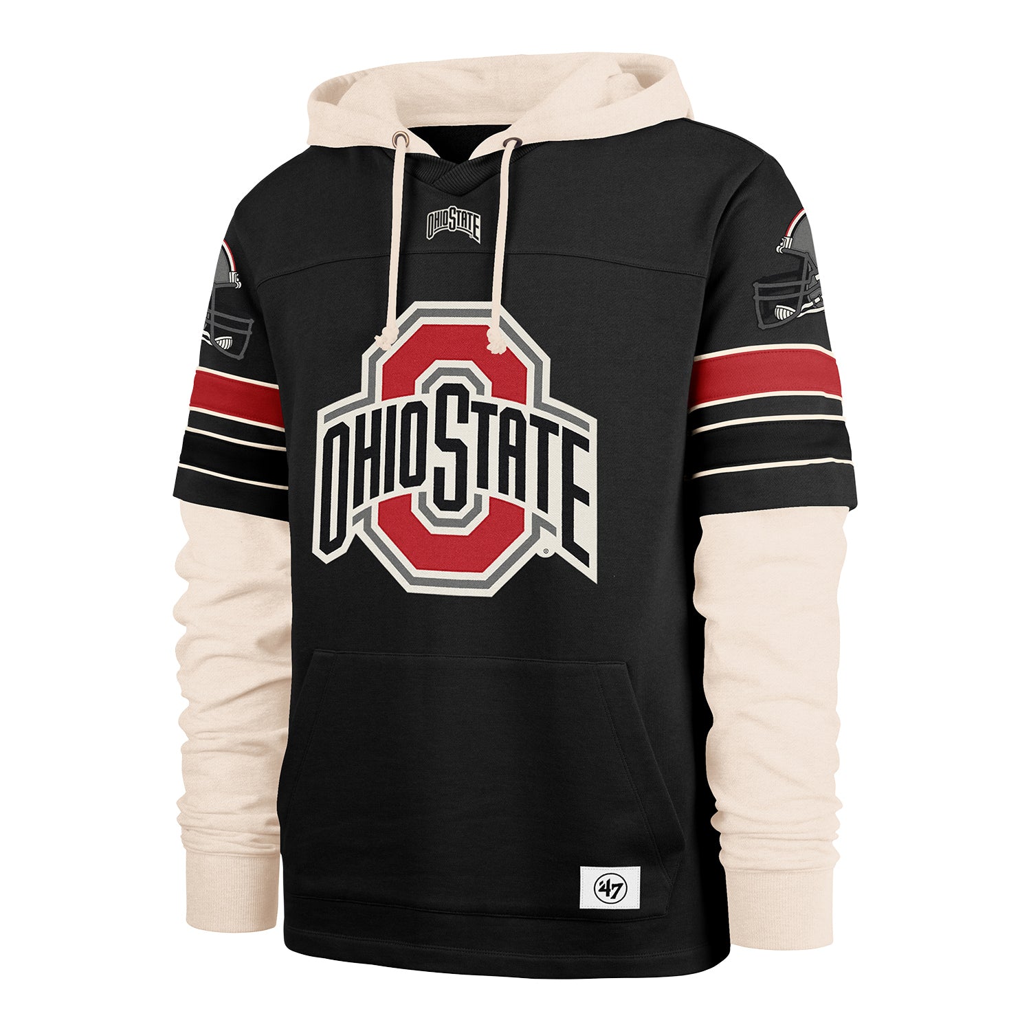 Ohio State Buckeyes 47 Brand Splitzone Cornerback Hooded Sweatshirt In Black - Front View