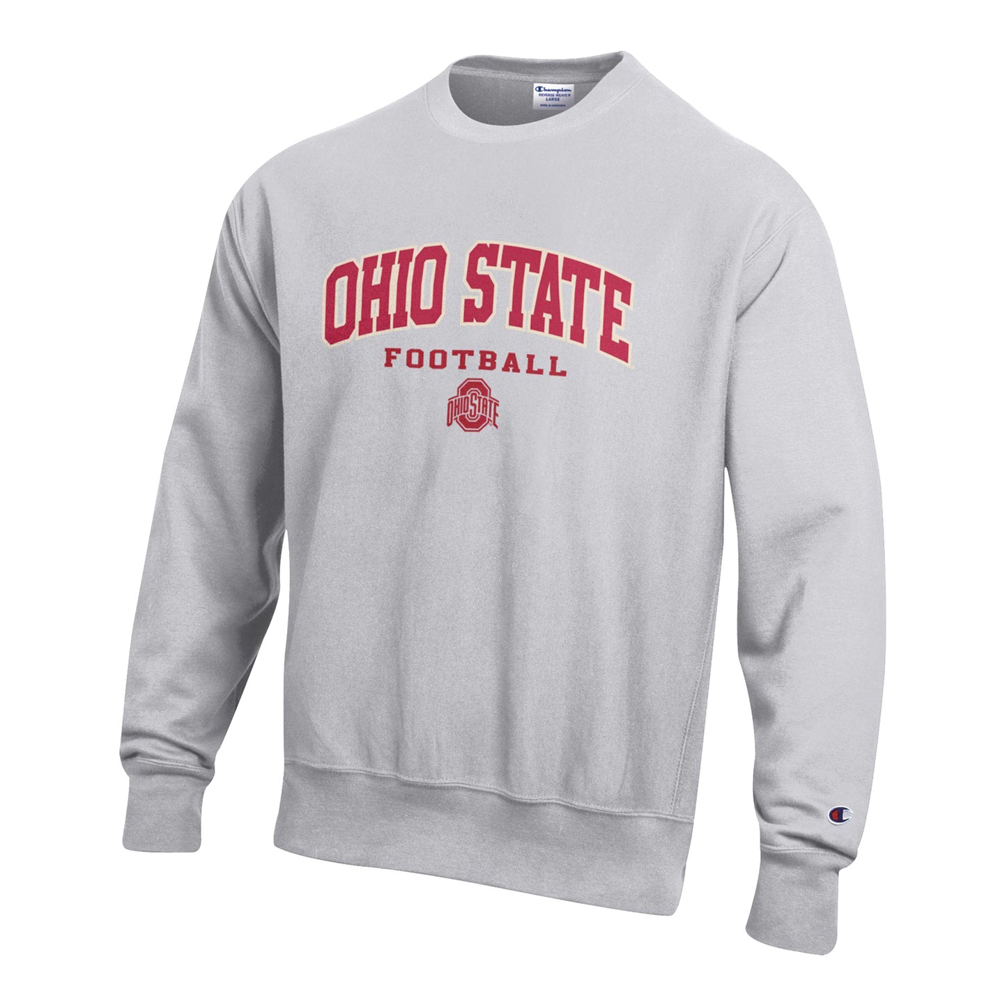 Ohio State Buckeyes Football Champion Crewneck In Gray - Front View