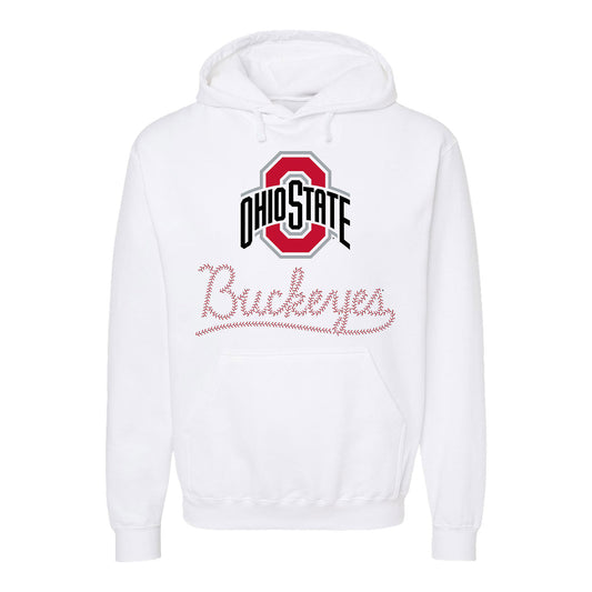Ohio State Buckeyes Puff Laces Baseball Hoodie - Front