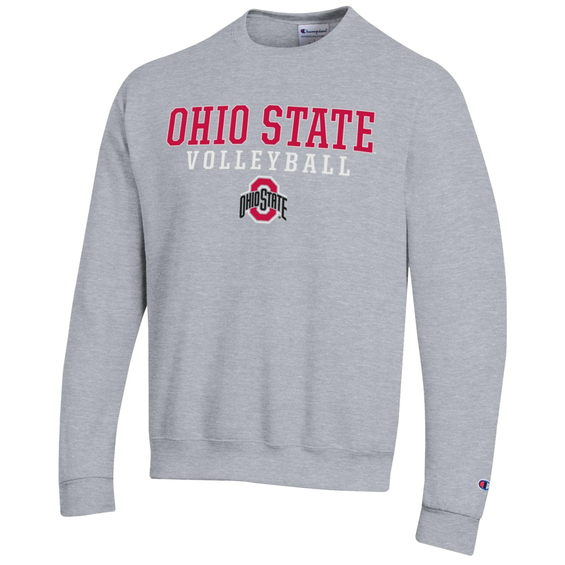 Ohio State Buckeyes Gray Volleyball Crewneck - Front