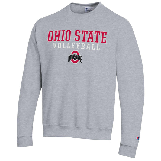 Ohio State Buckeyes Gray Volleyball Crewneck - Front
