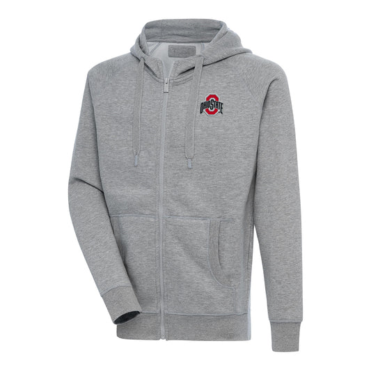 Ohio State Buckeyes Victory Full Zip Gray Sweatshirt - Front View