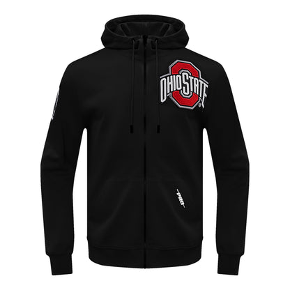Ohio State Buckeyes Prostandard Classic Full Zip Black Sweatshirt - Front View
