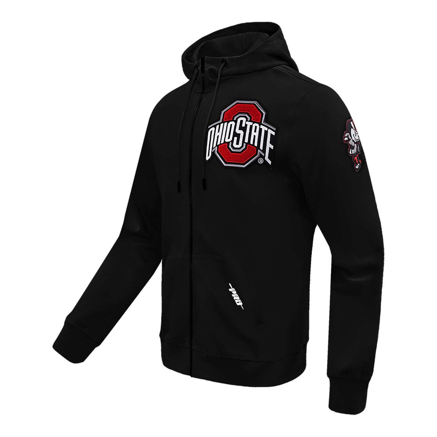 Ohio State Buckeyes Prostandard Classic Full Zip Black Sweatshirt - Front Side View