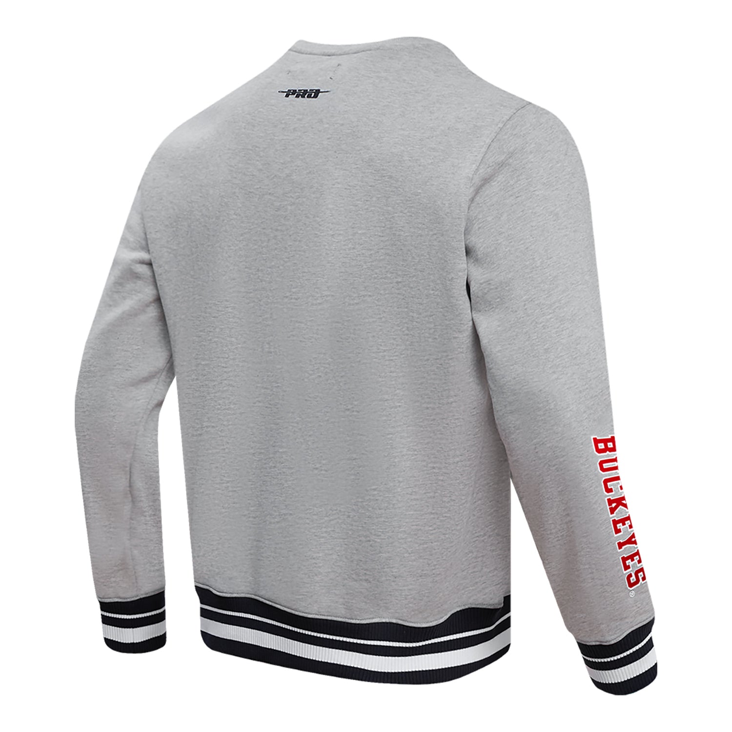 Ohio State Buckeyes Prostandard Stacked Logo Crewneck Sweatshirt In Grey - Back View