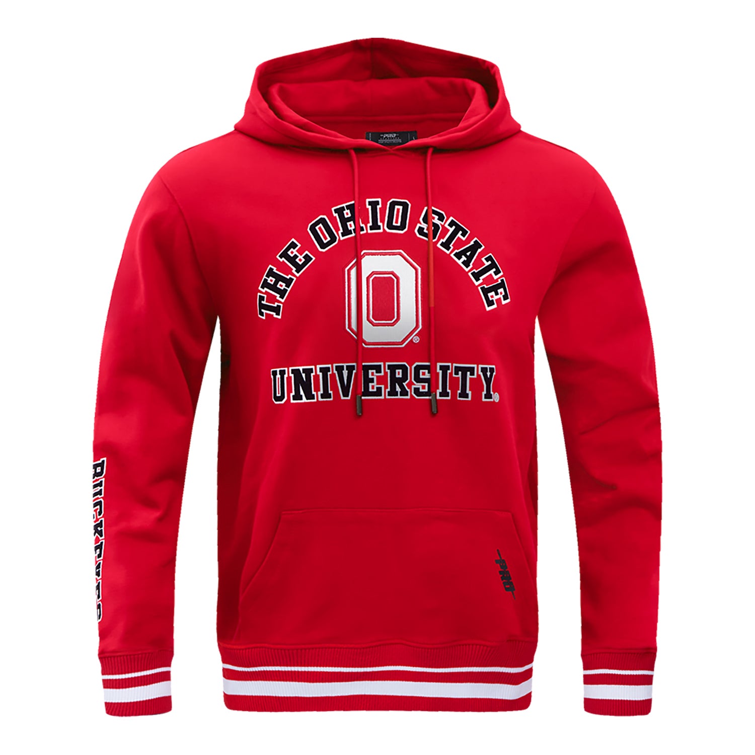 Ohio State Buckeyes Stacked Logo Scarlet Hooded Sweatshirt - Front View