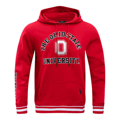 Ohio State Buckeyes Stacked Logo Scarlet Hooded Sweatshirt - Front View