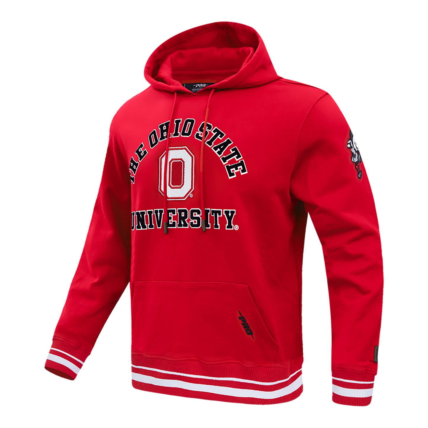Ohio State Buckeyes Stacked Logo Scarlet Hooded Sweatshirt - Front Side View