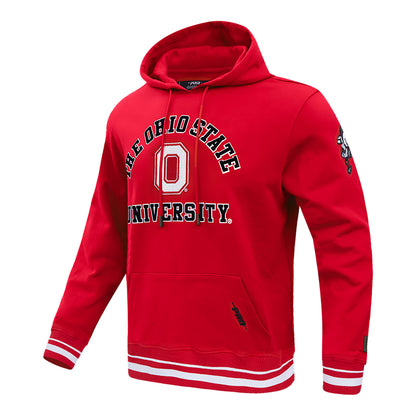 Ohio State Buckeyes Stacked Logo Scarlet Hooded Sweatshirt - Front Side View