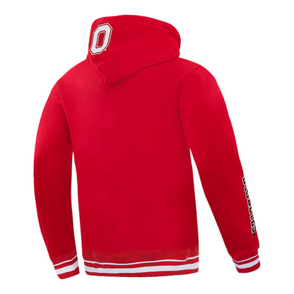 Ohio State Buckeyes Stacked Logo Scarlet Hooded Sweatshirt - Back View