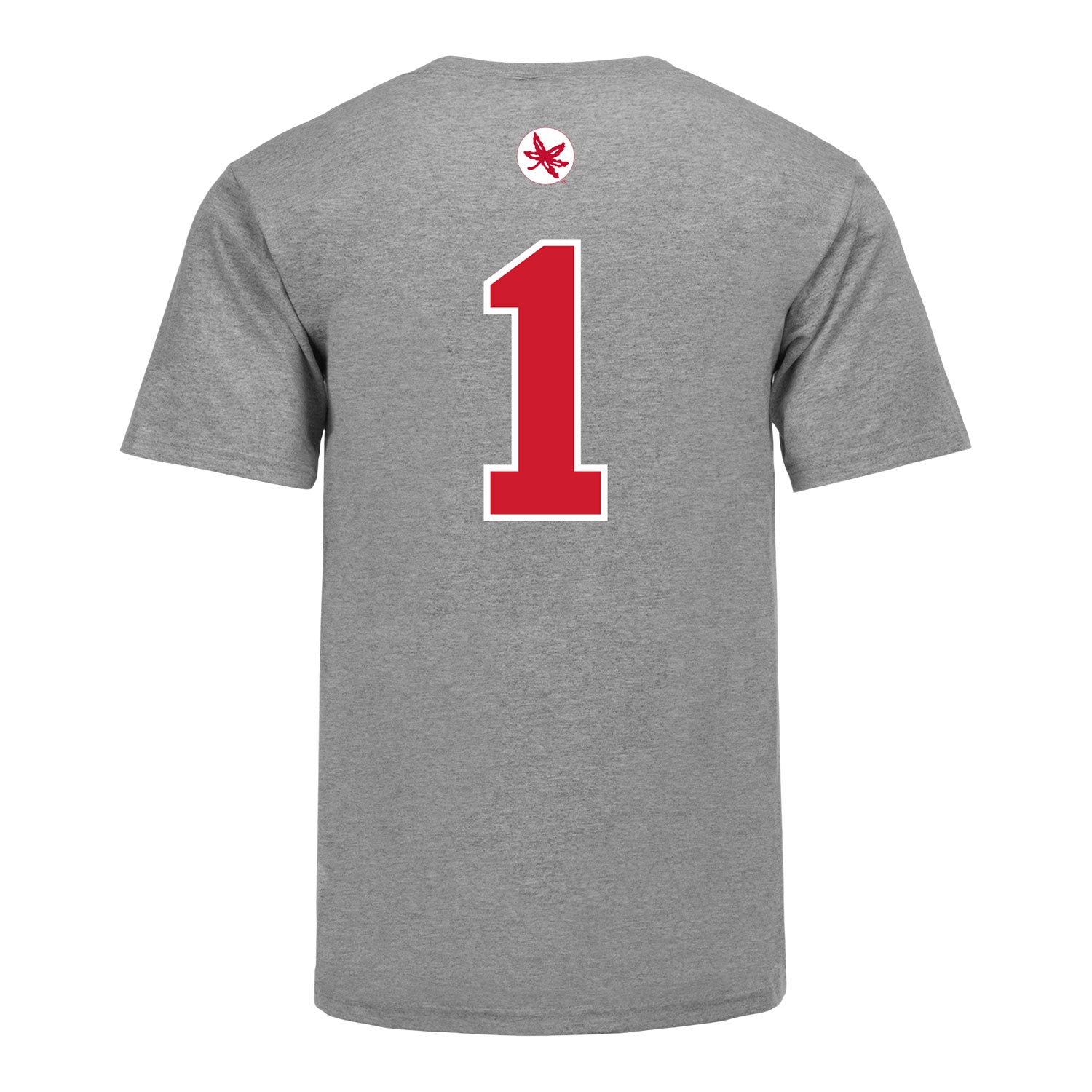 Ohio State Buckeyes Gray Basketball #1 Script Buckeyes T-Shirt - Back View