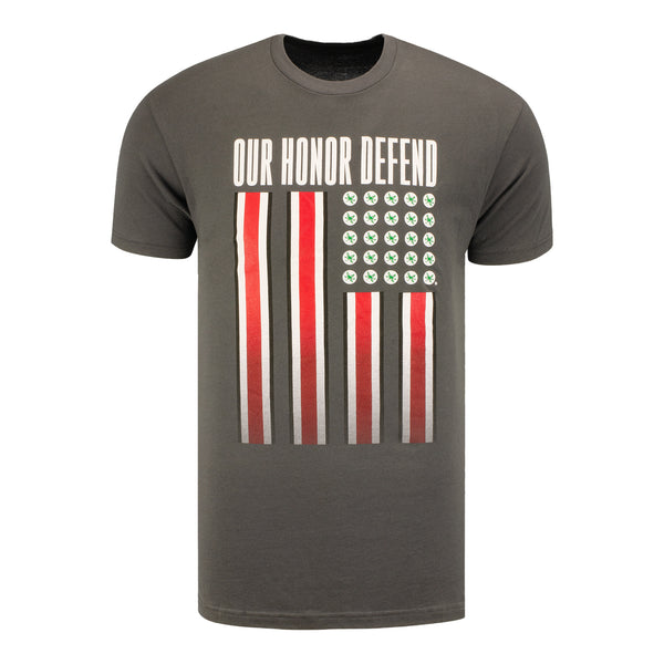 Ohio State Buckeyes Our Honor Defend T-Shirt - In Gray - Front View