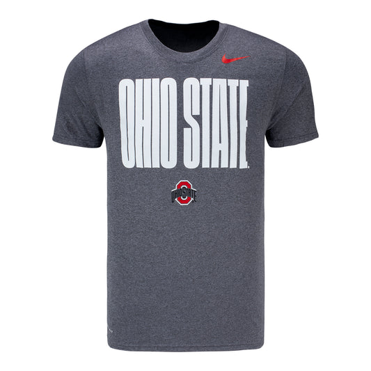 Ohio State Buckeyes Nike Wordmark Oversized Gray T-Shirt - Front View