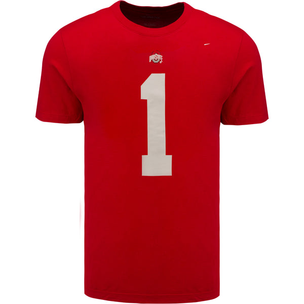 Ohio State Buckeyes Nike Fields Name & Number T-Shirt - In Scarlet - Front View