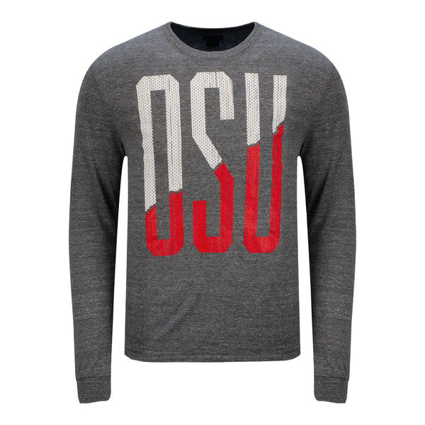 Ohio State Buckeyes Tri-Blend Long Sleeve - In Gray - Front View