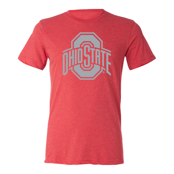 Ohio State Buckeyes Large Athletic Logo T-Shirt - In Scarlet - Front View