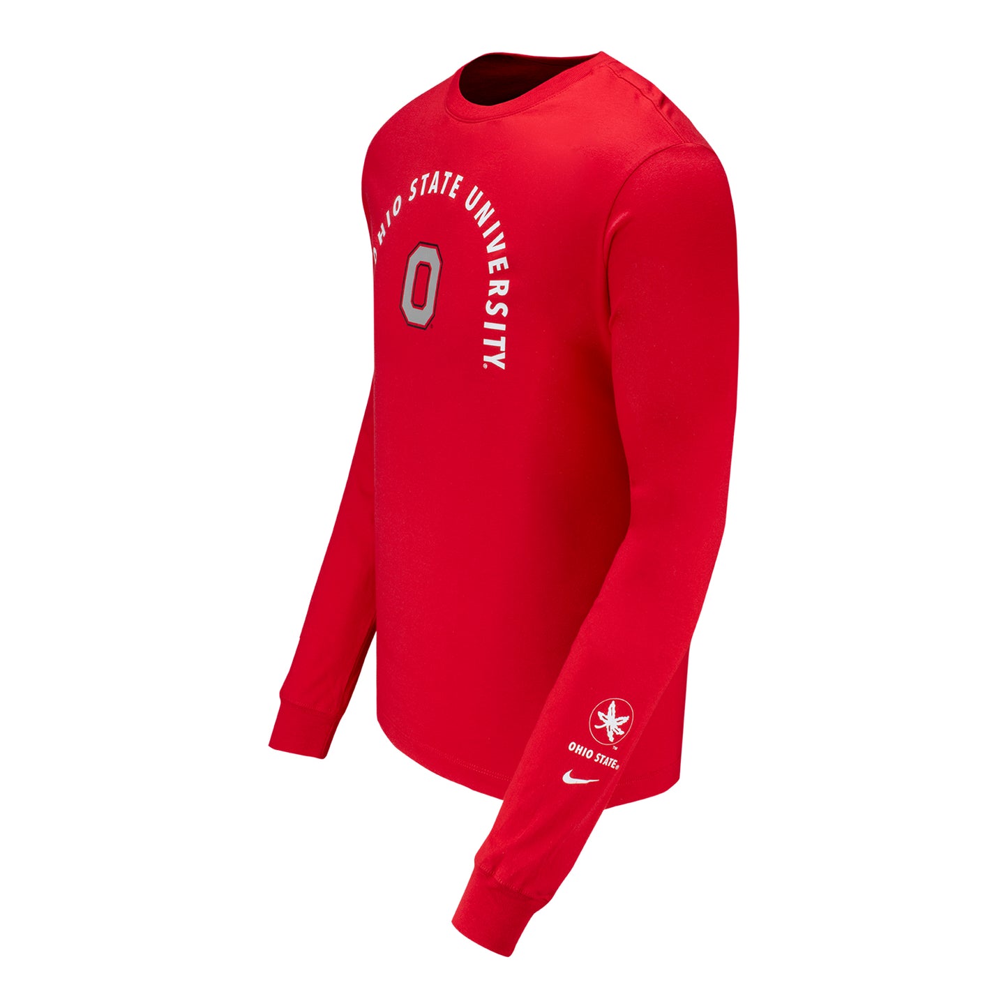 Ohio State Buckeyes Nike Campus Long Sleeve Scarlet T-Shirt - Side View