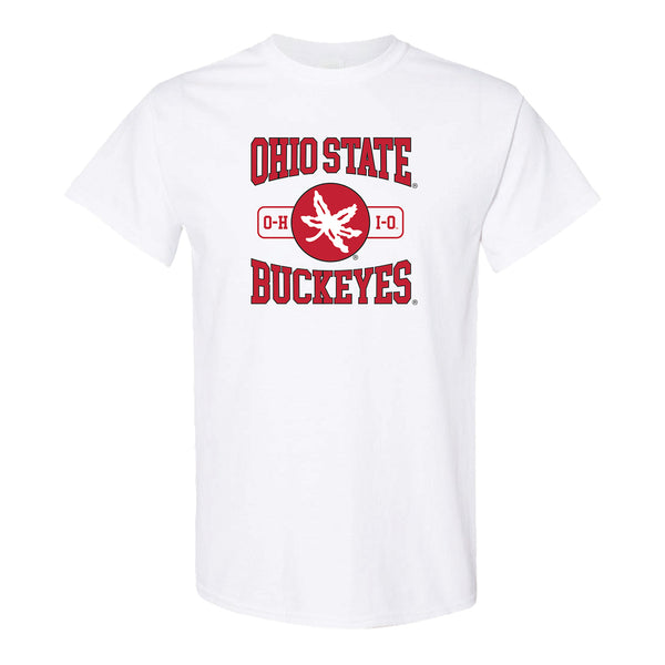 THE® Branded Ohio State Buckeyes White Leaf Tee - In White - Front View