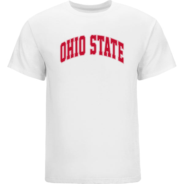 THE® Branded Ohio State Buckeyes Identity Arch White Tee - In White - Front View