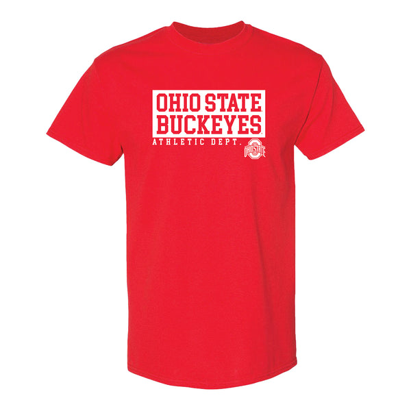 THE® Branded Ohio State Buckeyes Athletic Department Scarlet Tee - In Scarlet - Front View