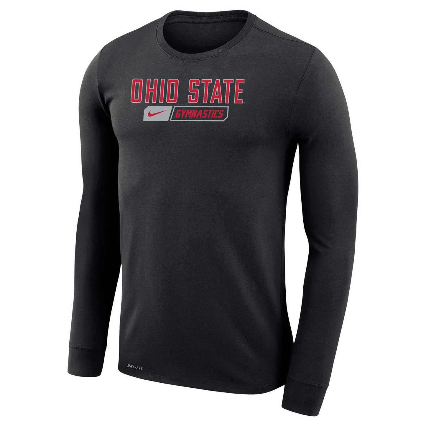 Ohio State Buckeyes Nike Gymnastics Black Long Sleeve T-Shirt - In Black - Front View