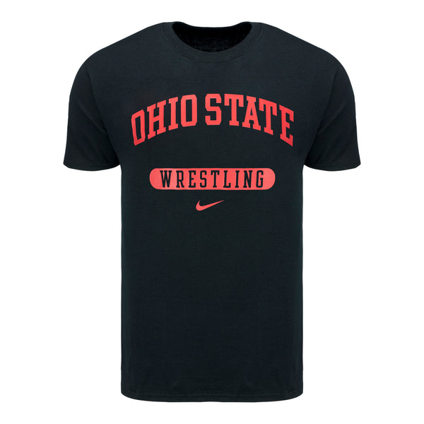 Ohio State Buckeyes Nike Asbury Pill Wrestling Black T-Shirt - In Black - Front View