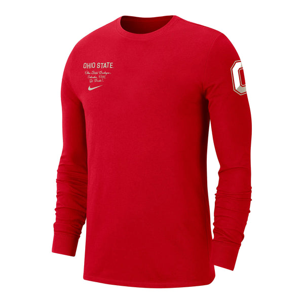 Ohio State Buckeyes Nike Athletic Campus Long Sleeve Scarlet T-Shirt - In Scarlet - Front View