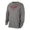 Ohio State Buckeyes Nike College Crewneck Gray Long Sleeve T-Shirt - Front View