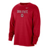 Ohio State Buckeyes Nike College Crewneck Scarlet Long Sleeve T-Shirt - Front View