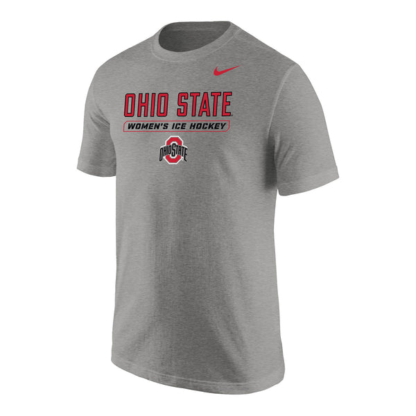 Ohio State Buckeyes Nike Women's Ice Hockey Gray T-Shirt - In Gray - Front View