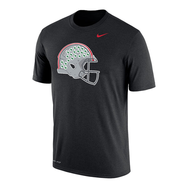 Ohio State Buckeyes Nike Football Helmet Black T-Shirt - In Black - Front View