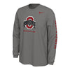 Ohio State Buckeyes Nike Primary Logo Gray Long Sleeve T-Shirt - Front View