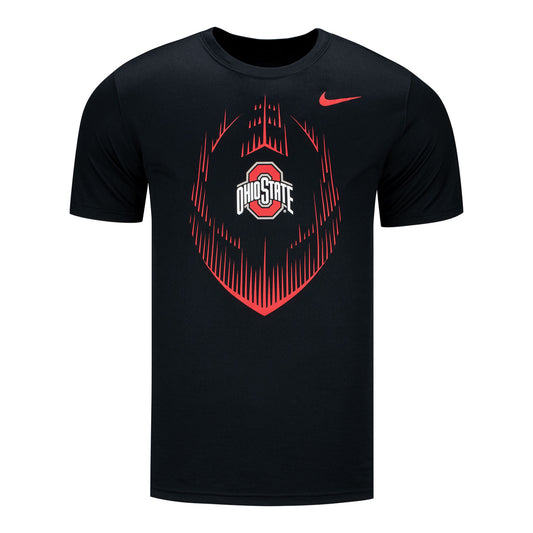 Ohio State Buckeyes Nike Football Legend Icon Black T-Shirt - Front View