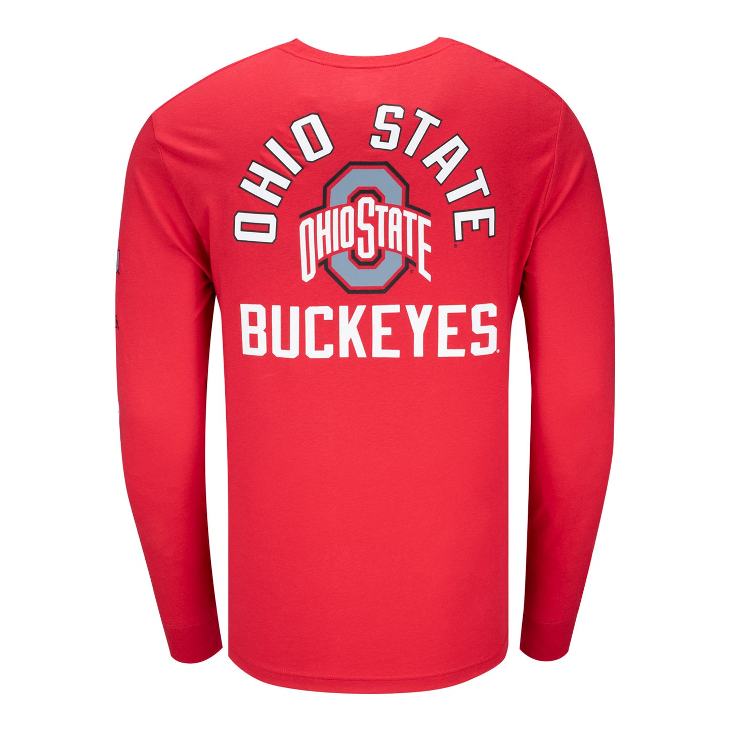 Ohio State Buckeyes Champion Triple Hit Long Sleeve T-Shirt In Red - Back View