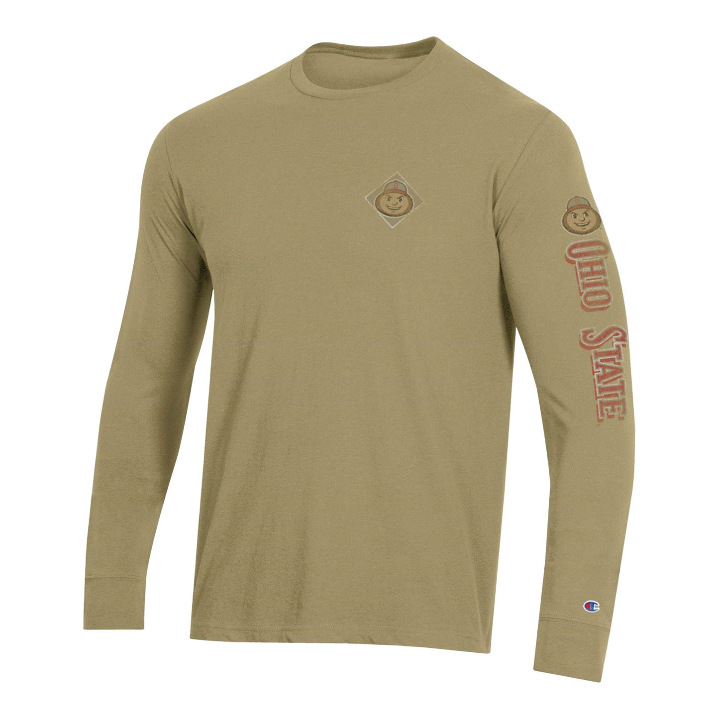 Ohio State Buckeyes Champion Brutus Triple Hit Long Sleeve T-Shirt - Front View