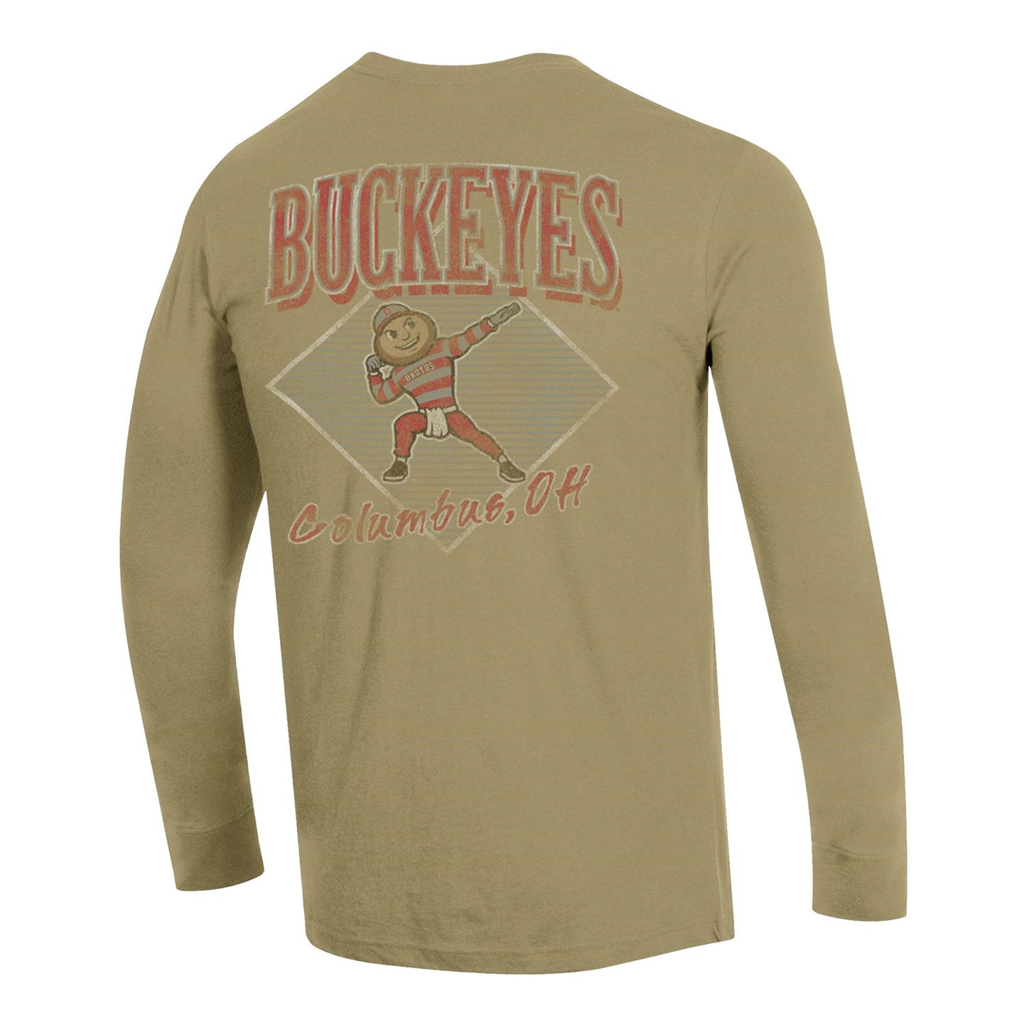 Ohio State Buckeyes Champion Brutus Triple Hit Long Sleeve T-Shirt - Back View