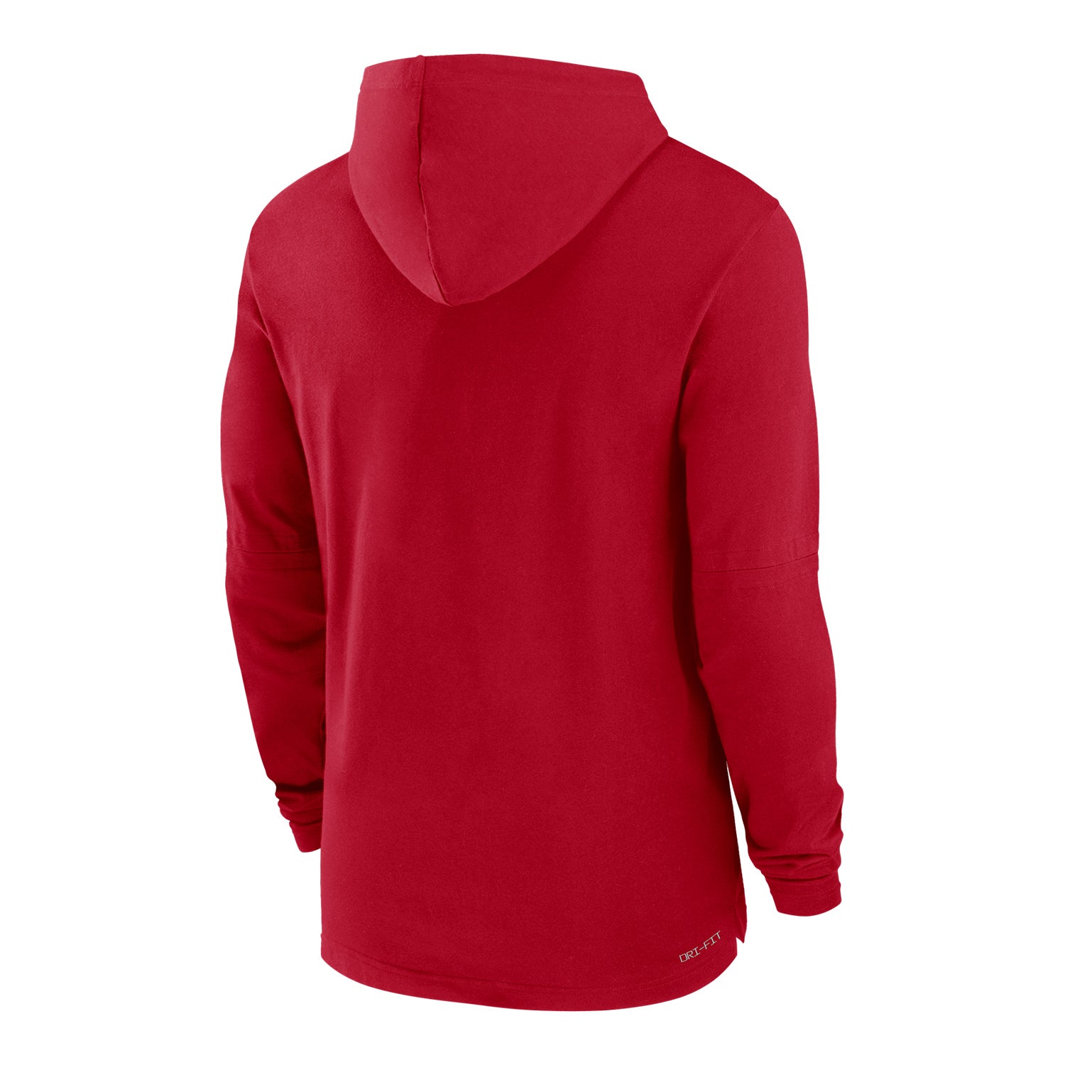 Ohio State Buckeyes Nike Dri-FIT Sideline Lightweight Scarlet Long Sleeve Hooded T-Shirt - Back View