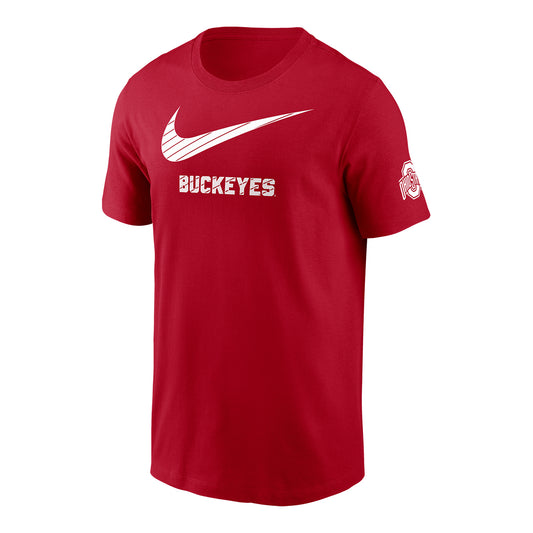 Ohio State Buckeyes Nike 2 Hit Swoosh Scarlet Short Sleeve T-Shirt - Front View