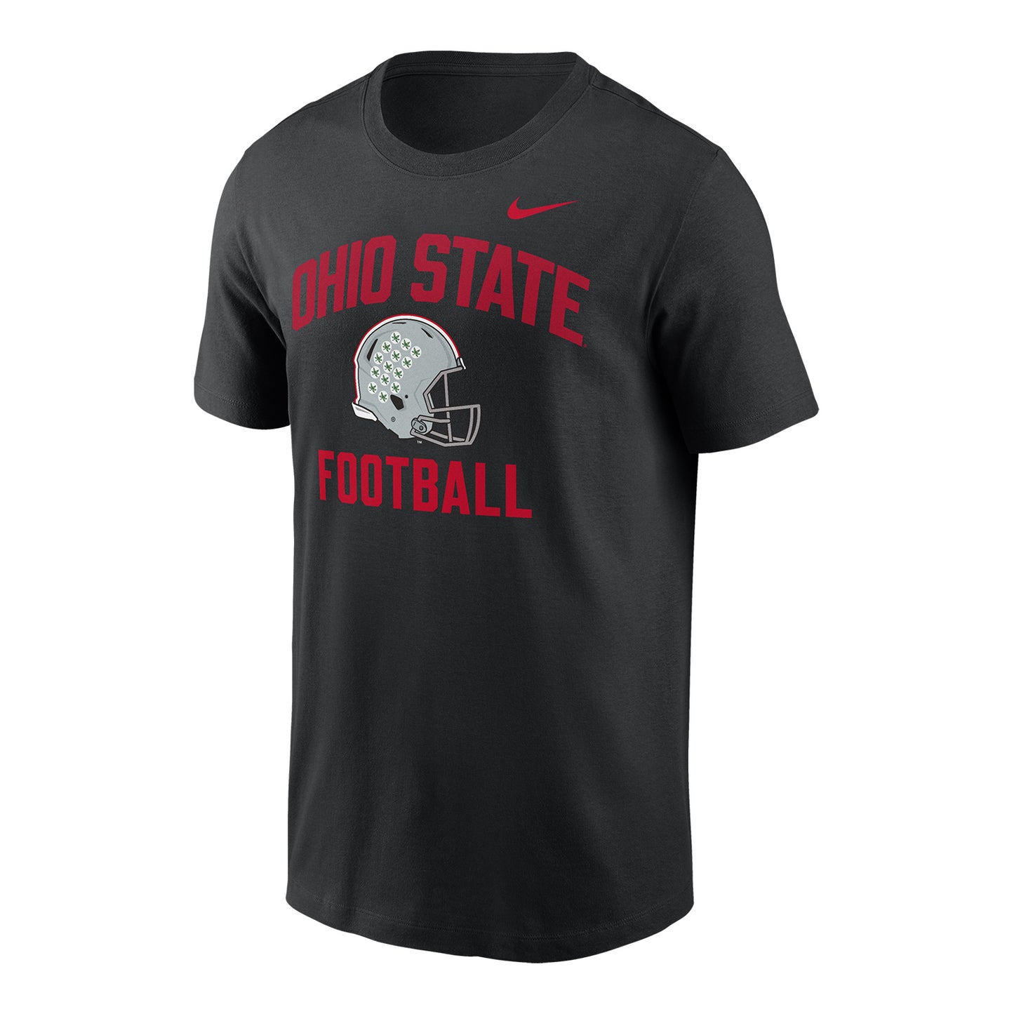 Ohio State Buckeyes Nike Football Helmet Black Short Sleeve T-Shirt - Front View