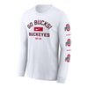 Ohio State Buckeyes Nike 2 Hit Logo White Long Sleeve T-Shirt - Front View