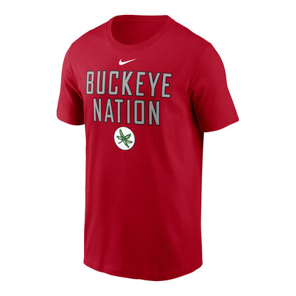 Ohio State Buckeyes Nike Buckeye Nation Scarlet Short Sleeve T-Shirt - Front View