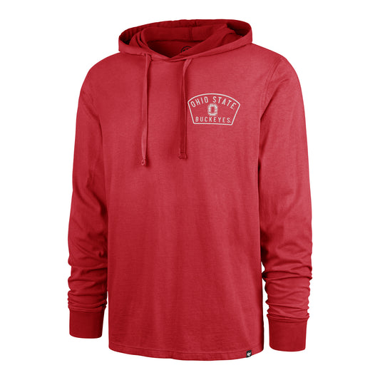 Ohio State Buckeyes 47 Brand Dusted Jersey Hooded Scarlet T-Shirt - Front View