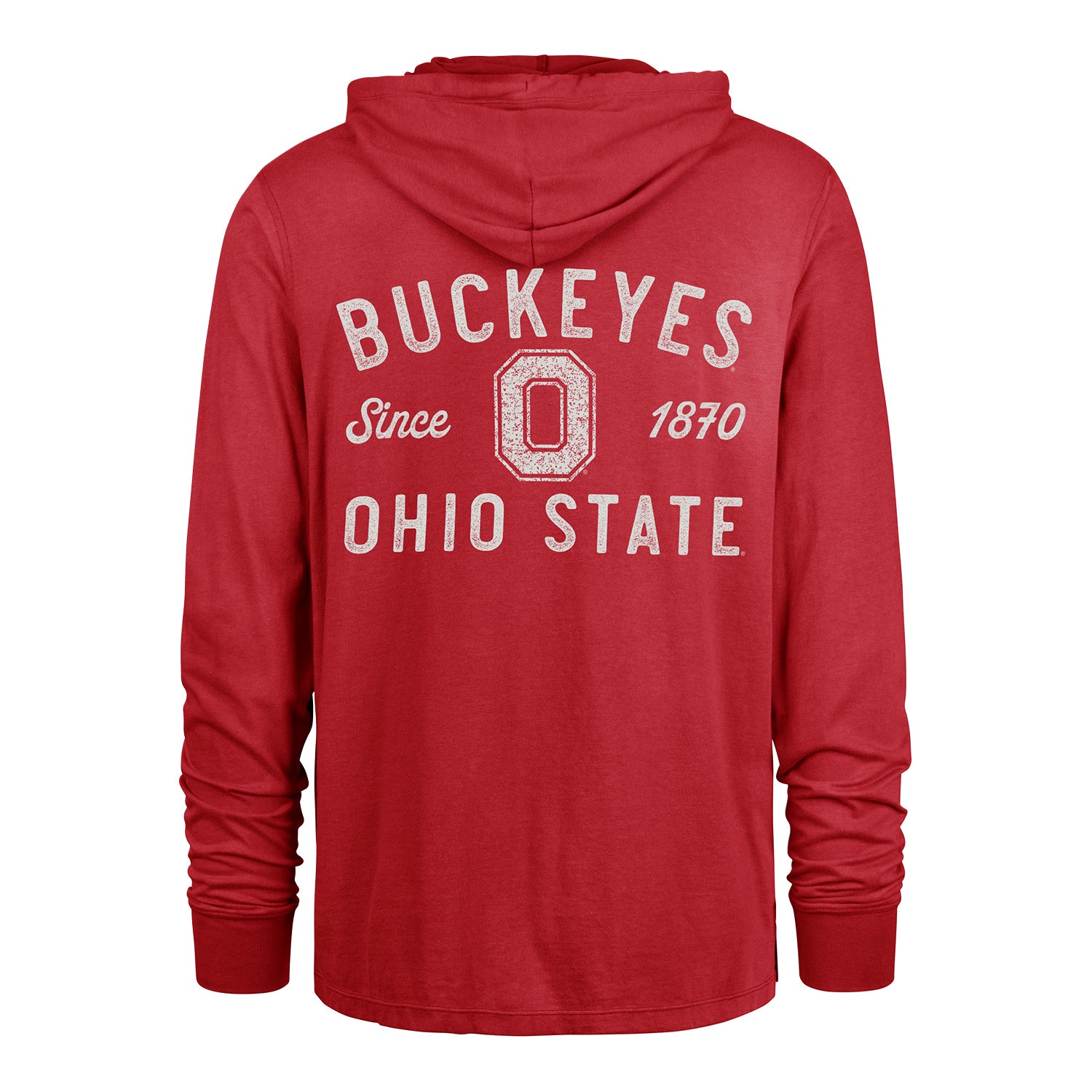 Ohio State Buckeyes 47 Brand Dusted Jersey Hooded Scarlet T-Shirt - Back View