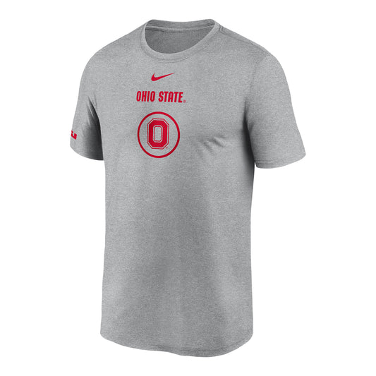 Ohio State Buckeyes Nike Practice Block O Gray T-Shirt - Front View