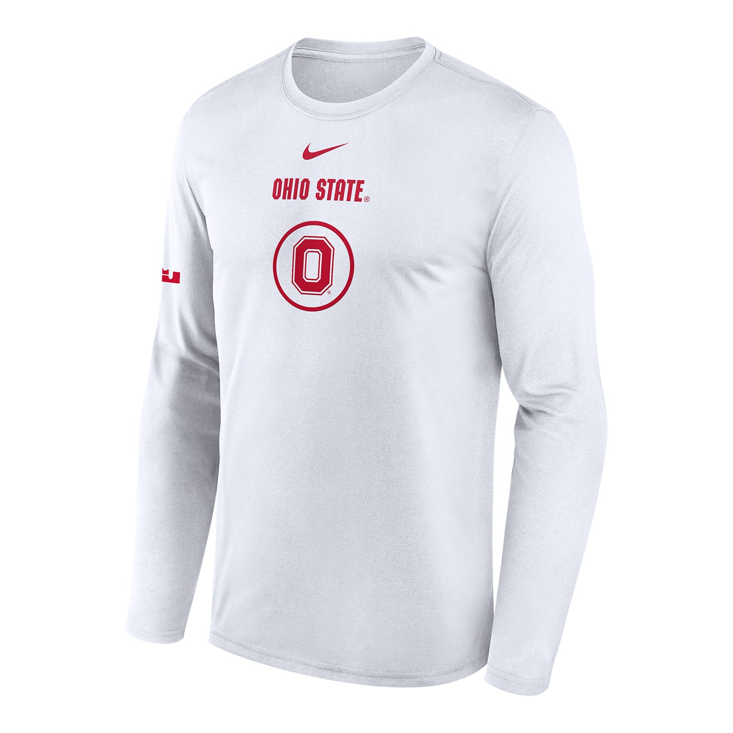 Ohio State Buckeyes Nike Practice Block O Long Sleeve White T-Shirt - Front View