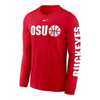 Ohio State Buckeyes Nike Basketball Long Sleeve Scarlet T-Shirt - Front View